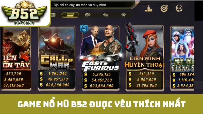 Các dòng slot game nổ hũ B52 được yêu thích nhất