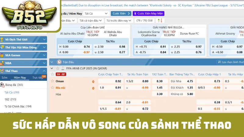 Sức hấp dẫn vô song của sảnh thể thao