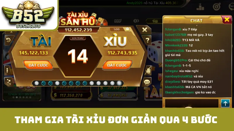 Tham gia Tài Xỉu đơn giản qua 4 bước thú vị
