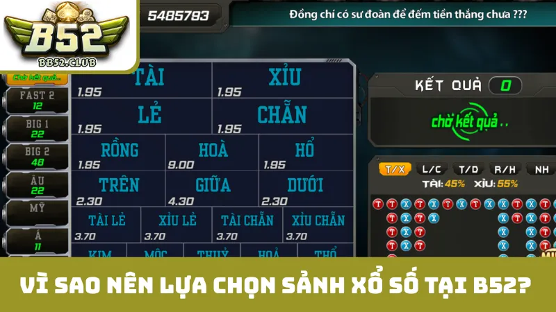 Vì sao nên lựa chọn sảnh xổ số tại B52?